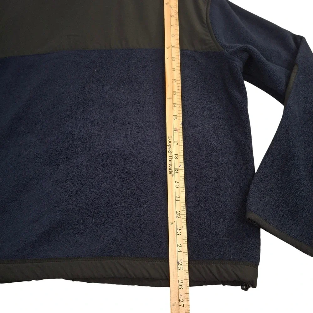 Polo Ralph Lauren Mens Fleece Jacket Navy Black Colorblock Full Zip Large